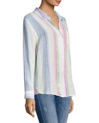 Rails Charli Linen Rainbow Striped Shirt