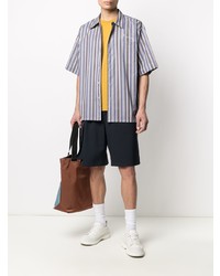 Marni Logo Embroidered Striped Shirt