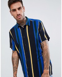 ASOS DESIGN Oversized Stripe Shirt With Square Collar