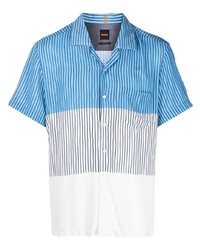 BOSS Panelled Pinstripe Short Sleeve Shirt