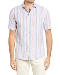 johnnie-O Wayland Stripe Short Sleeve Button Up Shirt