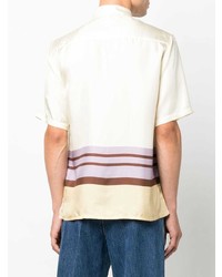 73 London Colour Block Silk Short Sleeved Shirt