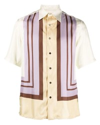 73 London Colour Block Silk Short Sleeved Shirt