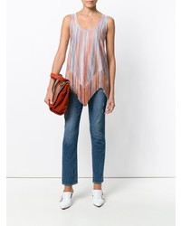 Marco De Vincenzo Striped Fringed Tank Top