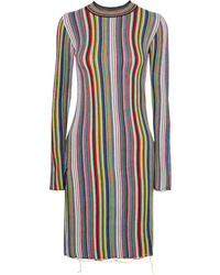 Multi colored Vertical Striped Sweater Dress