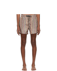 Multi colored Vertical Striped Swim Shorts