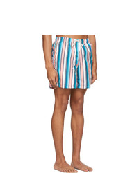 Bather Pink And Blue Striped Gradient Swim Shorts