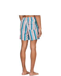 Bather Pink And Blue Striped Gradient Swim Shorts