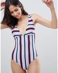 Multi colored Vertical Striped Swimsuit