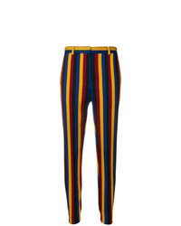 Multi colored Vertical Striped Tapered Pants