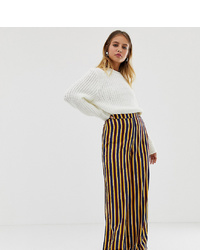 Reclaimed Vintage Inspired Satin Trouser In Stripe Print