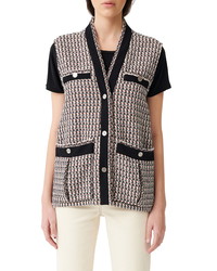 Maje Long Metallic Tweed Vest