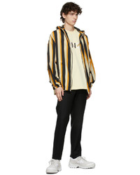 Kenzo Black Yellow Bold Stripe Hooded Jacket