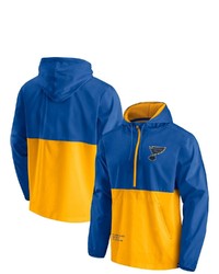 FANATICS Branded Bluegold St Louis Blues Thrill Seeker Anorak Half Zip Jacket At Nordstrom
