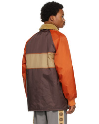 Gucci Brown Orange Nylon Caban Jacket