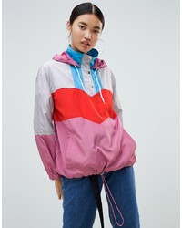 NA-KD Colourblock Track Jacket In Pink Multi
