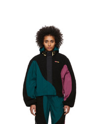 Reebok by Pyer Moss Green And Black Collection 3 Hooded Windbreaker