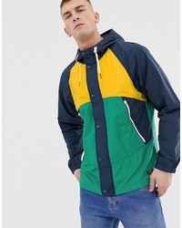 Abercrombie & Fitch Icon Logo Colourblock Hooded Windbreaker Jacket In Multi