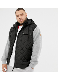 Duke King Size Hooded Quilted Jacket With Jersey Sleeves
