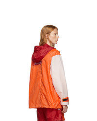 Heron Preston Orange And Red Jump Hooded Windbreaker Jacket