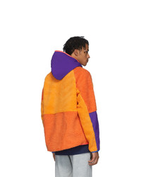 Nike Orange Sherpa Fleece Pullover Jacket