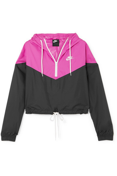 Nike Two Tone Cropped Hooded Shell Jacket, $90 | NET-A-PORTER.COM 
