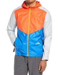 Nike Windrunner Packable Jacket In Orangesignal Bluefoggreen At Nordstrom