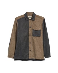 Oliver Spencer Avery Morefields Colorblock Wool Button Up Overshirt
