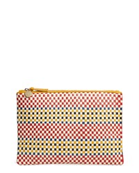 Multi colored Woven Leather Clutch