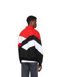 MSGM Black And Red Half Zip Track Pullover