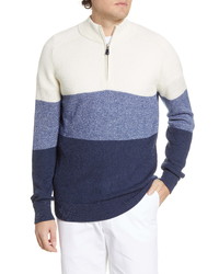 Peter Millar Colorblock Quarter Zip Sweater
