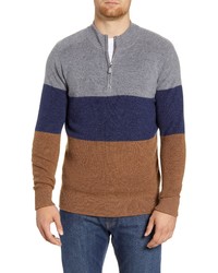 Peter Millar Colorblock Quarter Zip Wool Pullover