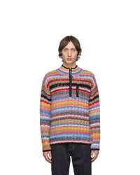 Kenzo Multicolor Stripes Zip Up Sweater