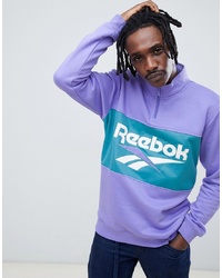 Reebok Reebook Classics Logo Half Zip Sweatshirt In Purple Dx3887