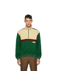 Gucci Beige And Green Jersey Track Jacket