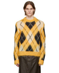 Mustard Argyle Crew-neck Sweater