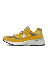 New Balance Yellow And Grey Made In Us 992 Sneakers