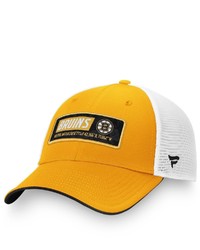 FANATICS Branded Gold Boston Bruins Iconic Defender Snapback Adjustable Hat