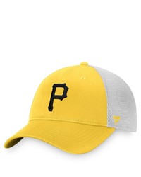 FANATICS Branded Goldwhite Pittsburgh Pirates Core Trucker Snapback Hat