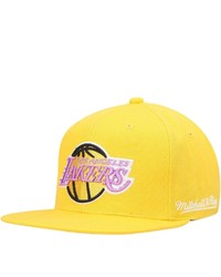 Mitchell & Ness Gold Los Angeles Lakers English Dropback Snapback Hat At Nordstrom