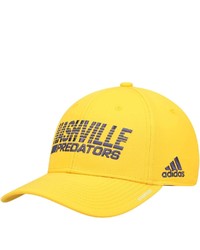 adidas Gold Nashville Predators 2021 Locker Room Roready Flex Hat