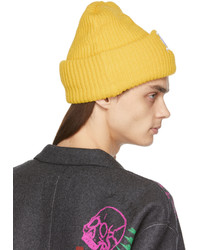 R13 Yellow Oversized Embroidery Beanie