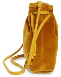 Clare Vivier Clare V Petite Henri Velvet Bucket Bag Yellow