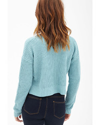 Forever 21 Cropped Waffle Knit Sweater