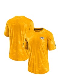 FANATICS Branded Gold Nashville Predators Authentic Pro Locker Room Camo T Shirt
