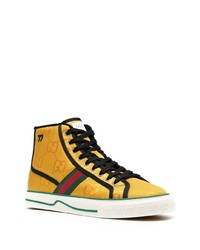 Gucci Web Detail High Top Sneakers