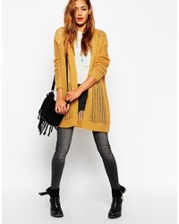 Asos Collection Premium Cardigan In Open Stitch In Mohair
