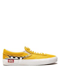 Mustard Check Canvas Low Top Sneakers