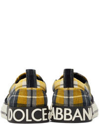 Dolce & Gabbana Yellow Check Custom 2zero Sneakers