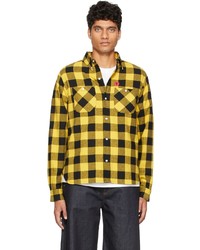 Icecream Yellow Black Check Flannel Shirt